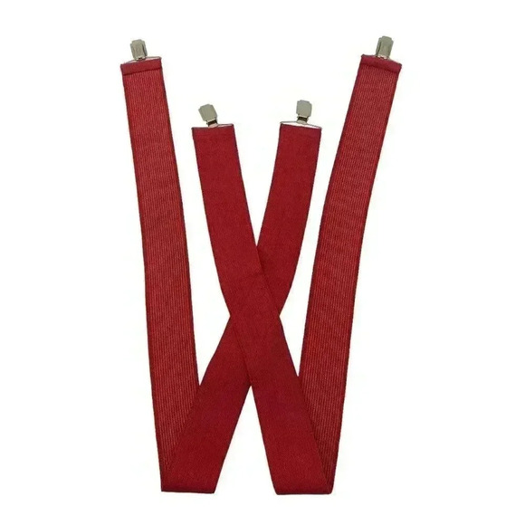 Beck's Beer Germany Men's Red X Back Elastic Suspenders 38" Strap - Picture 2 of 3